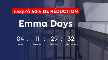 Emma Days : jusqu'à -40% sur Emma Matelas