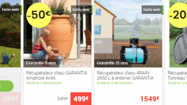 Promotions Gamme Vert : Carrés potager, bacs et récupération d'eau
