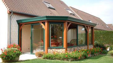 véranda ossature bois